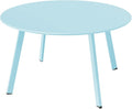 Grand patio Round Coffee Table, Weather Resistant Patio Side Table, Outdoor Round End Table with Square Feet, Great for Backyard, Patio, Deck, Blue