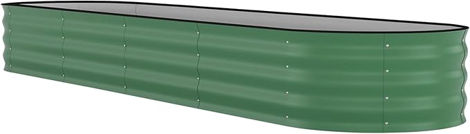 8x2x1.5 ft Galvanized Raised Garden Bed - 18“ Tall Metal Planter Box for Vegetables, Flowers, Herbs, Rust-Resistant Outdoor Garden Box, Easy Assembly Raised Beds for Gardening, Green