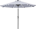 ABCCANOPY 10FT Durable Solar Led Patio Umbrellas with 32LED Lights (Gray)