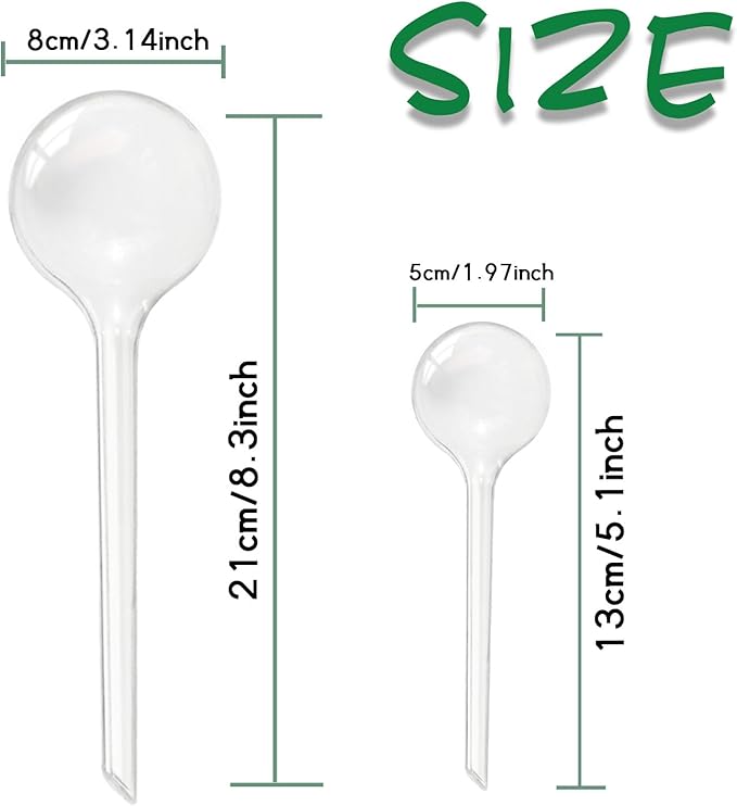 14 PCS Plant Watering Globes,Clear Self-Watering Bulbs,Plastic Automatic Watering Globes for Plant Indoor Outdoor,Garden Water Device