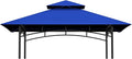 Grill Gazebo Replacement Canopy Top - 5'x8' Outdoor BBQ Tent Roof Cover Double Tiered Outdoor Grill Shelter Fit for Model L-GG001PST-F (Blue)