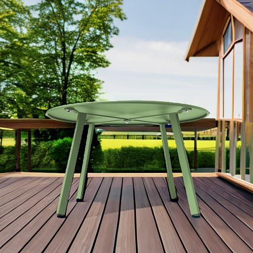 Grand patio Outdoor Round Coffee Table, 28-inch Patio Side Table, Great for Backyard Patio Deck, Sage Green