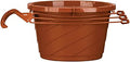 The HC Companies Euro Hanging Basket Planter Decorative 12-Inch Large Plastic Hanging Basket w/Swirl Design for Outdoor Plants, Clay