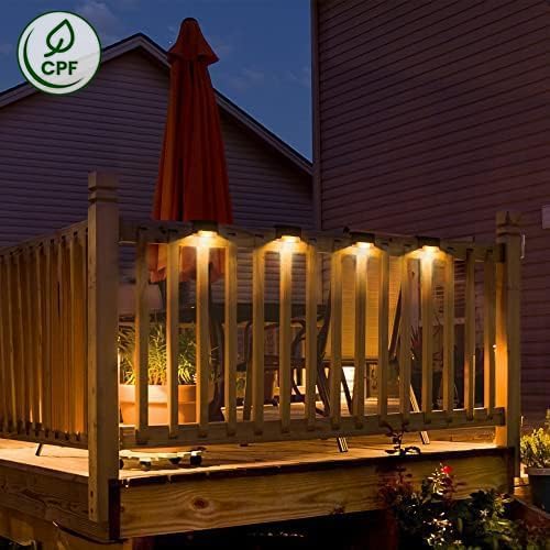 SOLPEX 20 Pack Solar Deck Lights Outdoor, Waterproof Led Lights for Outdoor Stairs, Step, Fence, Yard, Patio, and Pathway(Warm White)