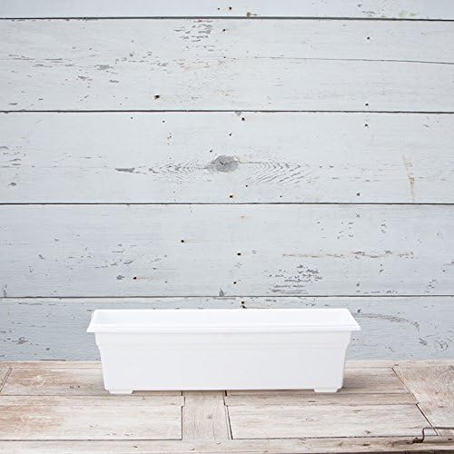 Root & Vessel 16242 Countryside Flower Box Planter, White, 24-Inch