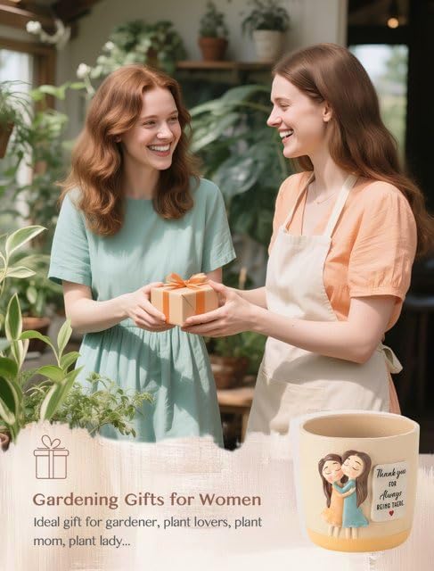 Gardening Gifts for Women: 5.3in Plant Pot Gifts for Gardener - Plant Mom Presents for Gardener - Plant Pot Garden Presents for Mom Friends Lady Christmas Birthday Mothers Day
