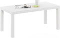 Furinno CLASSIC Coffee Table, Modern Rectangle Coffee Table with 1.8" Triple Thick Tabletop, Side Table, Toolless Assembly, for Living Room, Home Office, White