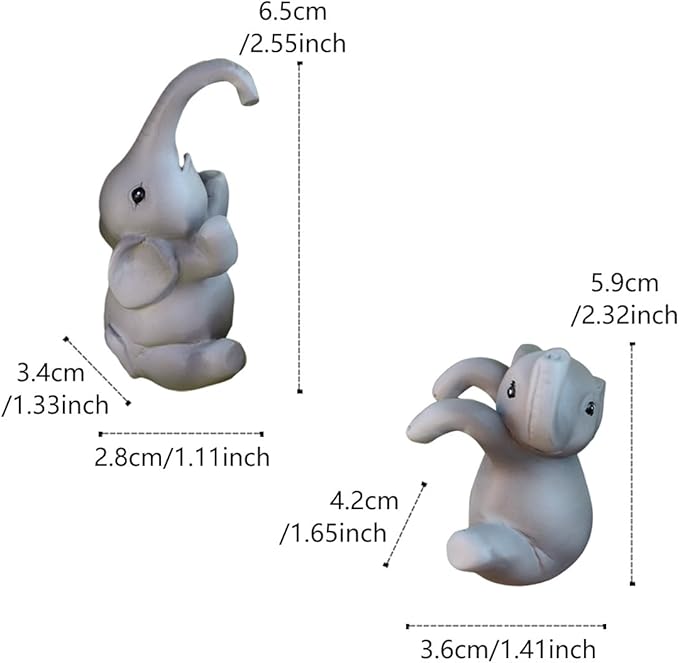 Set of 2 Cute Climbing Elephant Statues Flower Pot Hugger, Resin Hanging Animals Figurine Outdoor Planter Pot Decorations for Home Garden Patio Lawn Yard Ornaments
