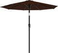 AreShark 9 FT Patio Umbrella for Outdoor, Outdoor Table Umbrella with Push Button Tilt and Crank, Outdoor Patio Umbrellas with 8 Sturdy Ribs for Market, Garden, Pool (Brown)
