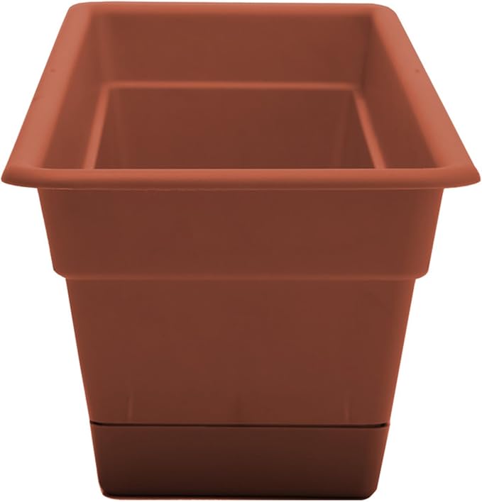 Bloem Dura Cotta Window Box Planter: 30" - Terra Cotta - Large Box with Tray, Weatherproof Resin Box, Removable Tray for Indoor & Outdoor Use, Gardening, 4 Gallon Capacity