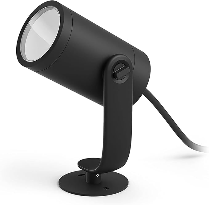 Philips Hue Lily Outdoor Smart LED Spotlight - White & Color Ambiance - Low Voltage Landscape Lighting - 1 Pack - Requires Bridge and Power Supply - Control with App and Voice - Weatherproof