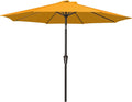 MEWAY 9ft Patio Umbrella Outdoor Table Umbrellas with Push Button Tilt and Crank, Market Umbrella 8 Sturdy Ribs for Deck, Garden, Pool and Backyard, Sun Orange