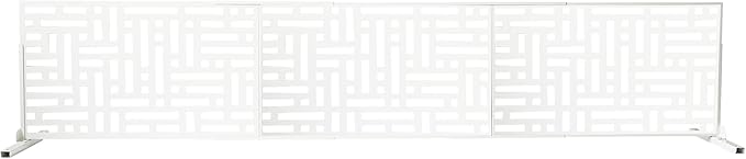 Oakland Living 6 ft. X 4 ft. White Freestanding Metal Privacy Screen Room Divider