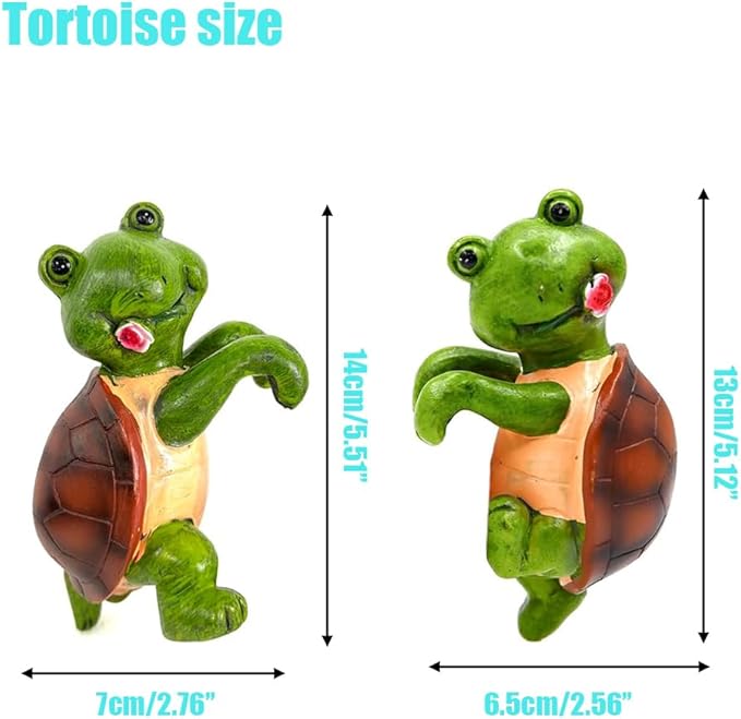 2-piece set Tortoise Pot Huggers for Planters, Climbing Turtle Flower Pot Hugger, Hanging Plant Decorations for Pots, Cute Plant Pot Decorations for Home Garden Patio Fence Lawn Yard (Tortoise)