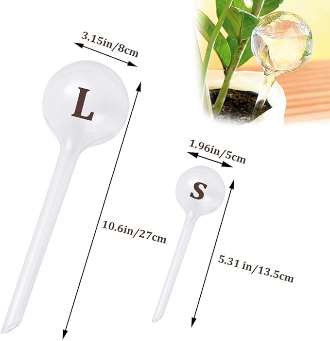 10 Pcs Clear Plant Watering Globes,Plastic Self-Watering Bulbs,Flower Automatic Watering Device,Garden Waterer for Plant Indoor Outdoor