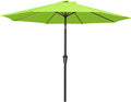 MEWAY 9ft Patio Umbrella Outdoor Table Umbrellas with Push Button Tilt and Crank, Market Umbrella 8 Sturdy Ribs for Deck, Garden, Pool and Backyard, Apple Green