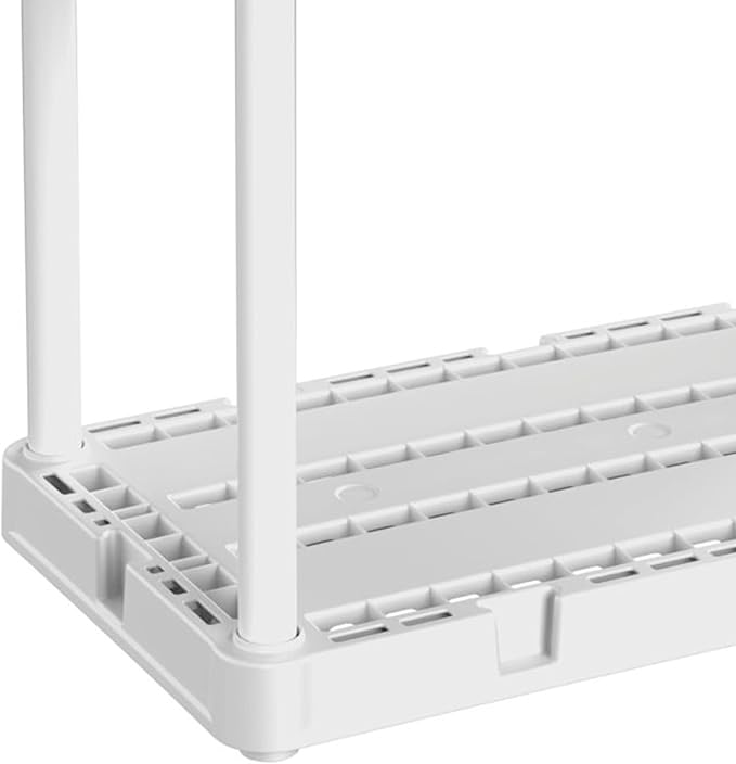 Gracious Living 2 Pack Light Duty Storage Shelves, Knect-A-Shelf 3-Shelf Ventilated Shelving Rack Organizer for Home, Garage, Basement, Laundry, White