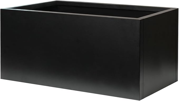 Metal Rectangular Planter Black Galvanized Steel Rectangle Planter Box 36" L x 15" W x 15" H Large Planter for Outdoor Indoor Plants Porch Patio Backyard