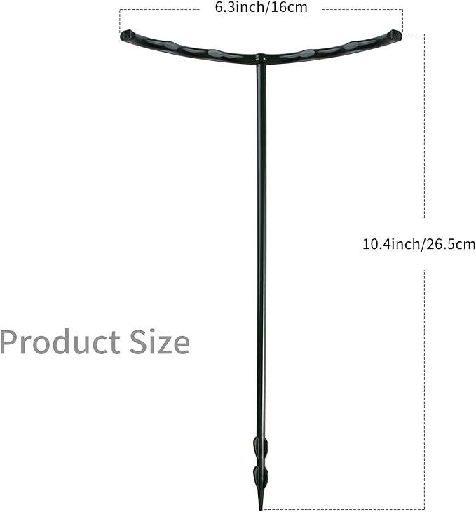 12 Pack Plant Support Stakes with 24 Pcs Clips, Half Round Ring Plastic Cage Holder Flower Pot Climbing Trellis for Small Vegetable,Indoor Plants