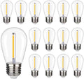 Shatterproof LED String Lights, Waterproof, Warm White 2200K, 70LM, E26 Base - 15 Pack