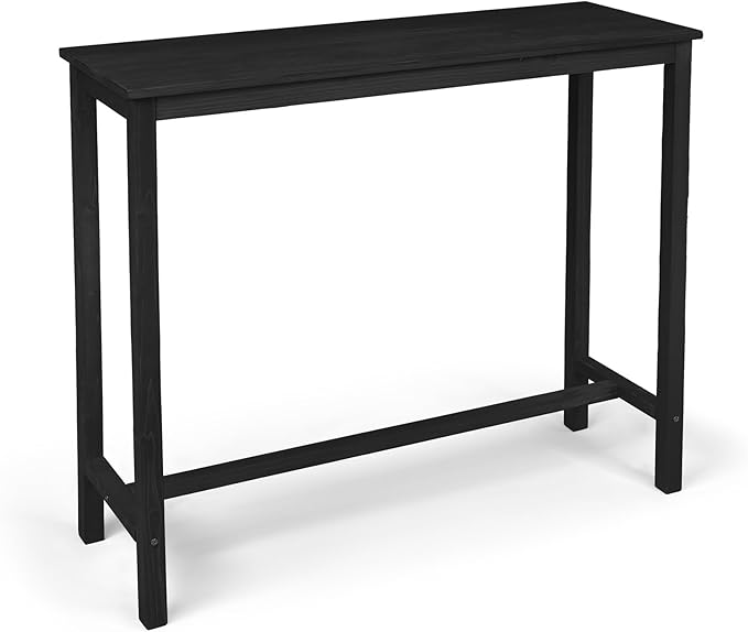 VINGLI Wooden Outdoor Bar Table, Wood Patio Counter Height Table, Weather-Resistant Patio Pub Table for Garden, Balcony, Poolside, Backyard