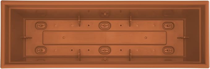 Bloem Dayton 24" Terra Cotta Recycled Plastic Rectangle Window Box Planter with Saucer Tray for Indoor and Outdoor Gardening