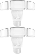 LUTEC 2 Pack 72W 7500LM LED Security Lights Motion Sensor Light Outdoor, 5000K Daylight, IP65 Waterproof, Dusk to Dawn, 3-Head Motion Detected Flood Light for Garage, Yard, Porch(White)