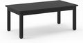 LUE BONA Outdoor Coffee Table, HDPS Black Patio Coffee Tables for Outside Rectangle, Adjustable Levelling Feet/Weather Resistant, Patio Table for Deck, Pool, Balcony, Indoor or Outdoor Use