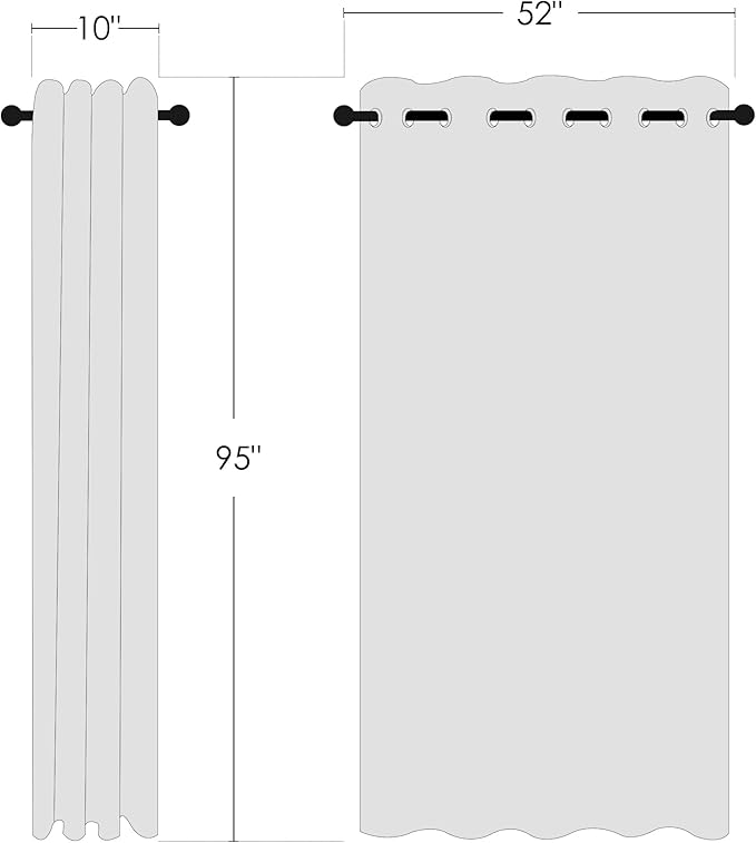 NICETOWN Bedroom Blackout Curtain & Drape 95 inch Length - Thermal Insulated Solid Grommet Sound Reducing Window Drape for Living Room/Laundry, 1 Panel, Natural, W52 x L95