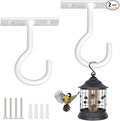 Ceiling Hooks for Hanging Plants 2pack 2.5inch Wall Mount Plant Hooks Meatl Plant Hanger Indoor for Hanging Lanterns, Bird Feeder, Flower Basket, Home Decor Indoor & Outdoor (White)