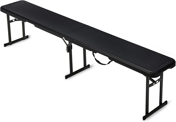 Amazon Basics 6ft Folding Bench for Indoor & Outdoor Use with Carrying Handle, Black