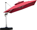 PURPLE LEAF Patio Umbrella 9ft Outdoor Square Umbrella Large Cantilever Umbrella Windproof Offset Heavy Duty Sun for Garden Deck Pool Patio, Terra