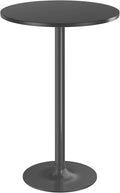 Furmax Bistro Pub Table Round Bar Height Cocktail Table for Home Bar, Small Round Bar Tables for Party, Dining Room, Living Room and Wedding, Metal Base MDF Top Obsidian, 40.6 Inch Height (1, Black-1)