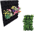 Hanging Planting Grow Bags, 49 Pockets Hanging Vertical Wall Planter Wall Mounted Grow Bag Outdoor Indoor Gardening Vertical Greening Flower Container, Planting Bags Storage Bags(1.0 m × 1.0 m, Black)