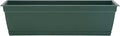 Bloem Dayton Window Box Planter: 24" - Turtle Green - 100% Recycled Durable Plastic Box, Elevated Feet, for Indoor and Outdoor Use, Gardening, 5 Gallon Capacity