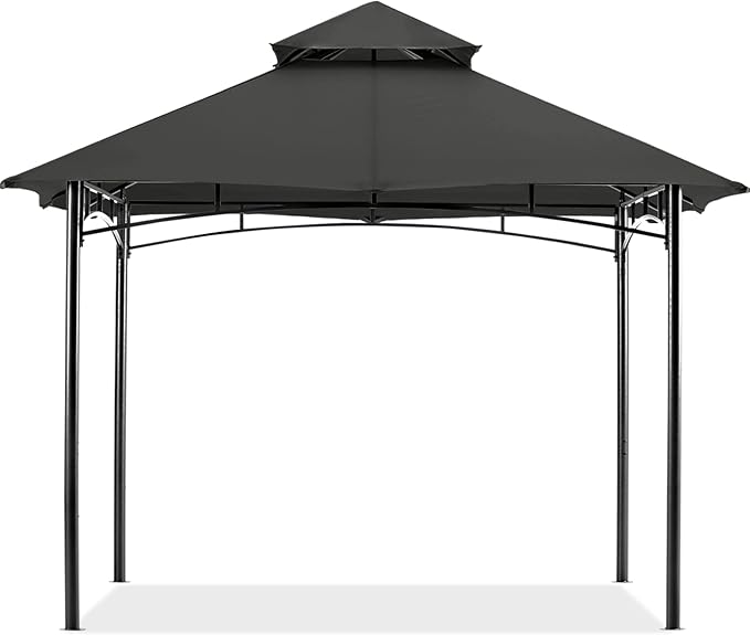 MASTERCANOPY Outdoor Garden Gazebo for Patios with Stable Steel Frame (9x9, Dark Gray)