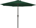 MEWAY 9ft Patio Umbrella Outdoor Table Umbrellas with Push Button Tilt and Crank, Market Umbrella 8 Sturdy Ribs for Deck, Garden, Pool and Backyard, Dark Green