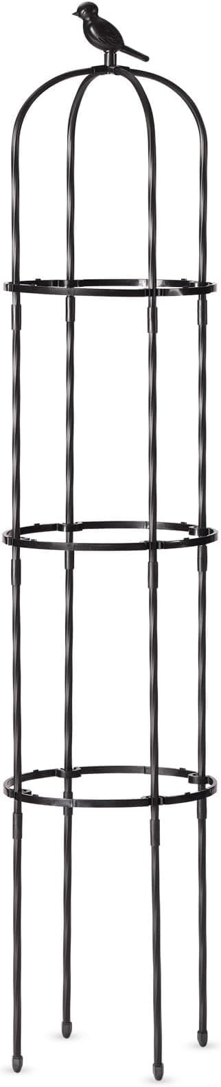 Garden Trellis for Climbing Plant Outdoor, 67" Tall Round Cucumber Trellis Plant Supports for Vines Flower Climbing Rose Clematis Vegetable Tomato Trellis, 1PC, Black