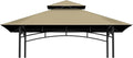 Grill Gazebo Replacement Top, 5 * 8 Outdoor BBQ Top Cover, Double Layer BBQ Gazebo Top Canopy for Model #L-GG001PST-F (Khaki)