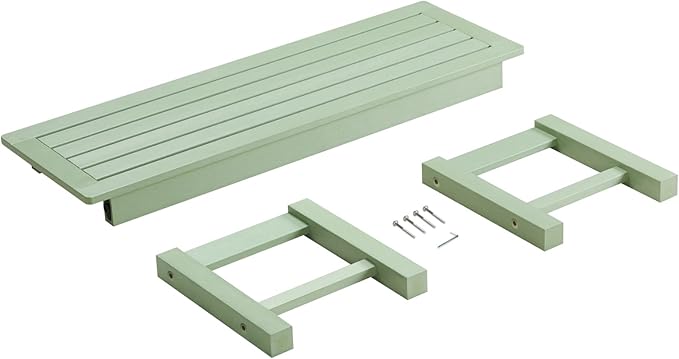 Psilvam 2-Person Outdoor Poly Lumber Patio Backless Bench, Fade-Resistant & Odor-Free Poly Lumber Patio Furniture, Weatherproof, Suitable for Garden, Porch and Park, 700 Lbs Support (2pcs, Green)