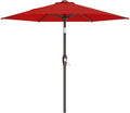 AreShark 7.5FT Patio Umbrella Table Market Umbrella with 6 Sturdy Ribs, Button Tilt/Crank Heavy-Duty Round Outdoor Umbrellas for Garden, Deck, Backyard,and Pool, Red