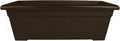 The HC Companies 28 Inch Romana Planter Box with Drainage Plug, Lightweight UV-Resistant Plastic Outdoor Planters, 1-Pack Flower Box for Garden, Patio, Balcony, and Fence, Chocolate