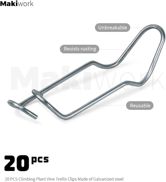 20PCS Galvanized Steel Garden Support Stakes - 4/5 Inch, 20mm, Climbing Vine Trellis Clips for Tomato, Cucumber, Eggplant, Vegetable