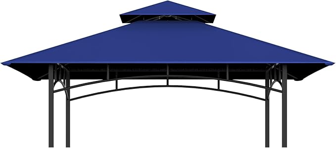 Grill Gazebo Replacement Top, 5 * 8 Outdoor BBQ Top Cover, Double Layer BBQ Gazebo Top Canopy for Model #L-GG001PST-F (Blue)