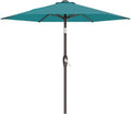 AreShark 7.5FT Patio Umbrella Table Market Umbrella with 6 Sturdy Ribs, Button Tilt/Crank, Heavy-Duty Outdoor Umbrellas for Pool, Deck, Garden and Backyard, Cerulean