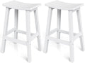 Outdoor Bar Stools Set of 2, Waterproof Barstools, Easy to Clean and Care, for Bar, Kitchen Counter, Deck, and Patio, White