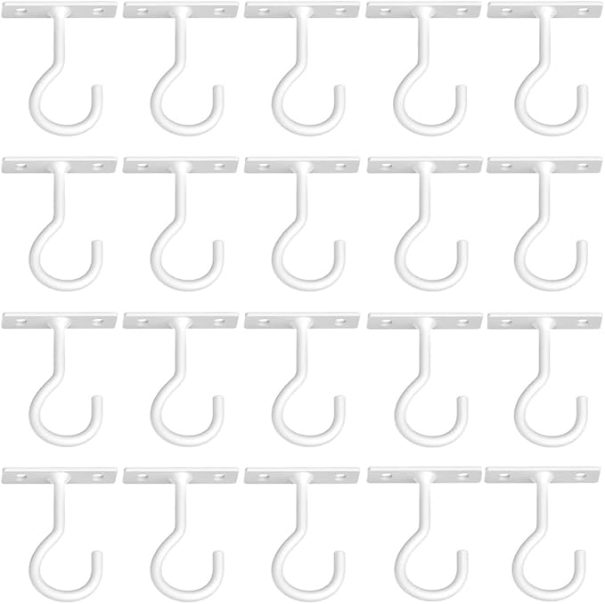 Ceiling Hooks for Hanging Plants 20pack 2.5inch White