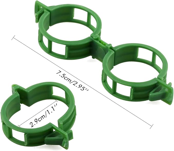 KINGLAKE Plant Support Garden Clips, 200 Pcs Tomato Vine Trellis Clips for Vegetables to Grow Upright and Make Plants Healthier - Green