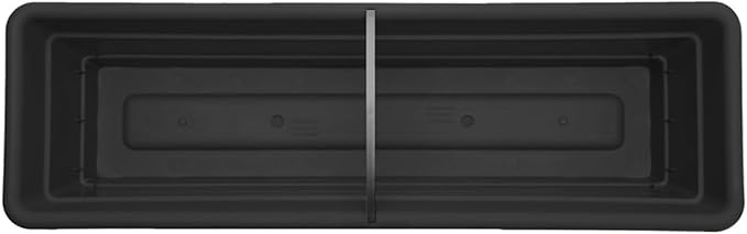 Bloem Dura Cotta Window Box Planter: 30" - Black - Large Box with Tray, Weatherproof Resin Box, Removable Tray for Indoor & Outdoor Use, Gardening, 4 Gallon Capacity