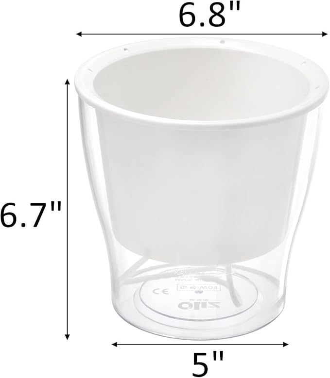 ZOOFOX 4 Pack Self Watering Pots for Indoor Plants, 7 Inch Large Clear Plastic Automatic-Watering Plant Pot, Modern Decorative Pot for Indoor Plants, Flowers, Herb, Aloe, Orchid, African Violets